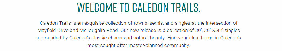 Welcome to Caledon Trails