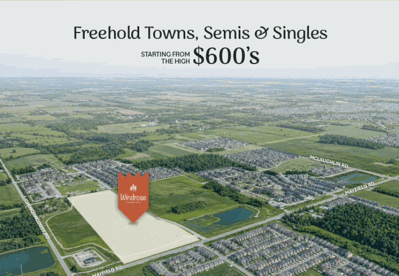Aerial site map of Windrose at Caledon Trails